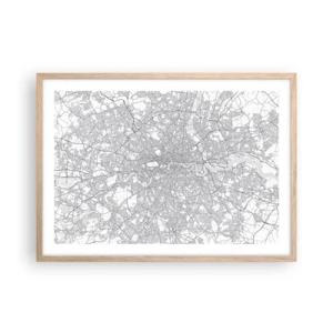 Poster in light oak frame - Map of London Maze - 70x50 cm