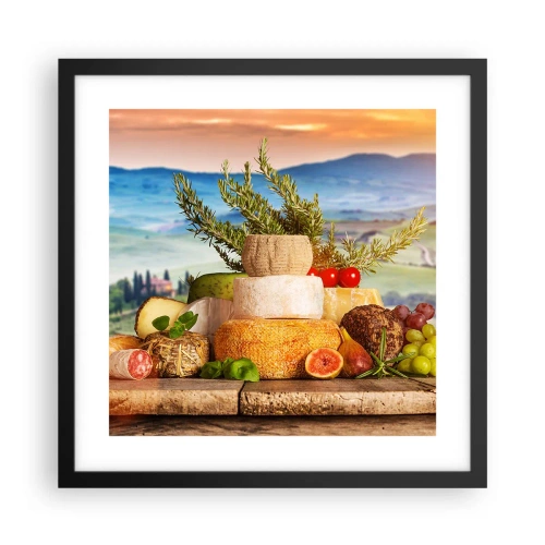 Poster in black frame - Italian Joie de Vivre - 40x40 cm