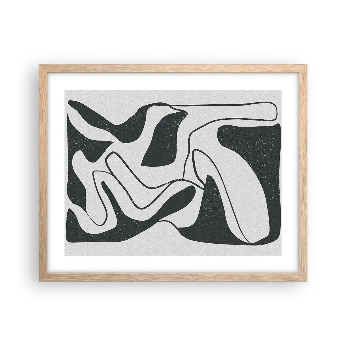 Poster in light oak frame - Abstract Fun in a Maze - 50x40 cm