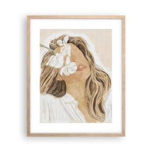 Poster in light oak frame - In Elation Among Flowers  - 40x50 cm