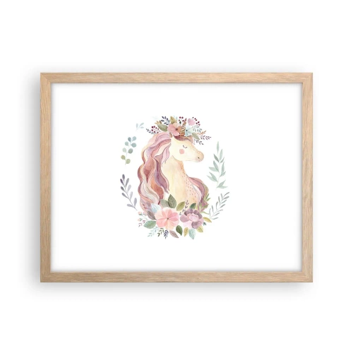 Poster in light oak frame - Invitation to the Fairytale World - 40x30 cm