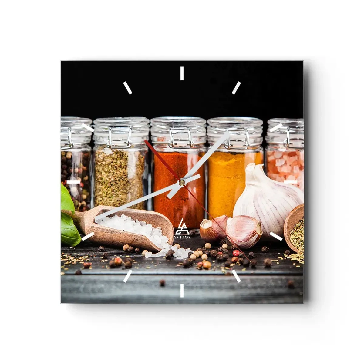 Wall clock - Clock on glass - Spicing Up Life - 30x30 cm