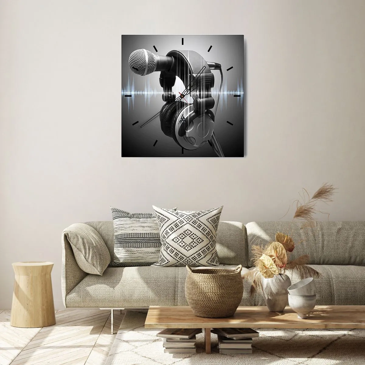 Wall clock - Clock on glass - You Can Still Hear the Singing - 30x30 cm