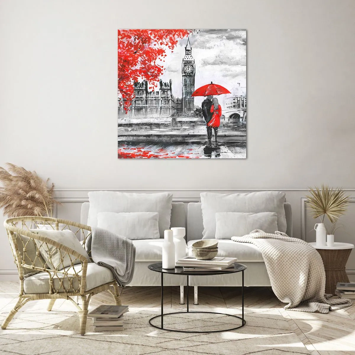 Glass picture - In Love with London - 30x30 cm