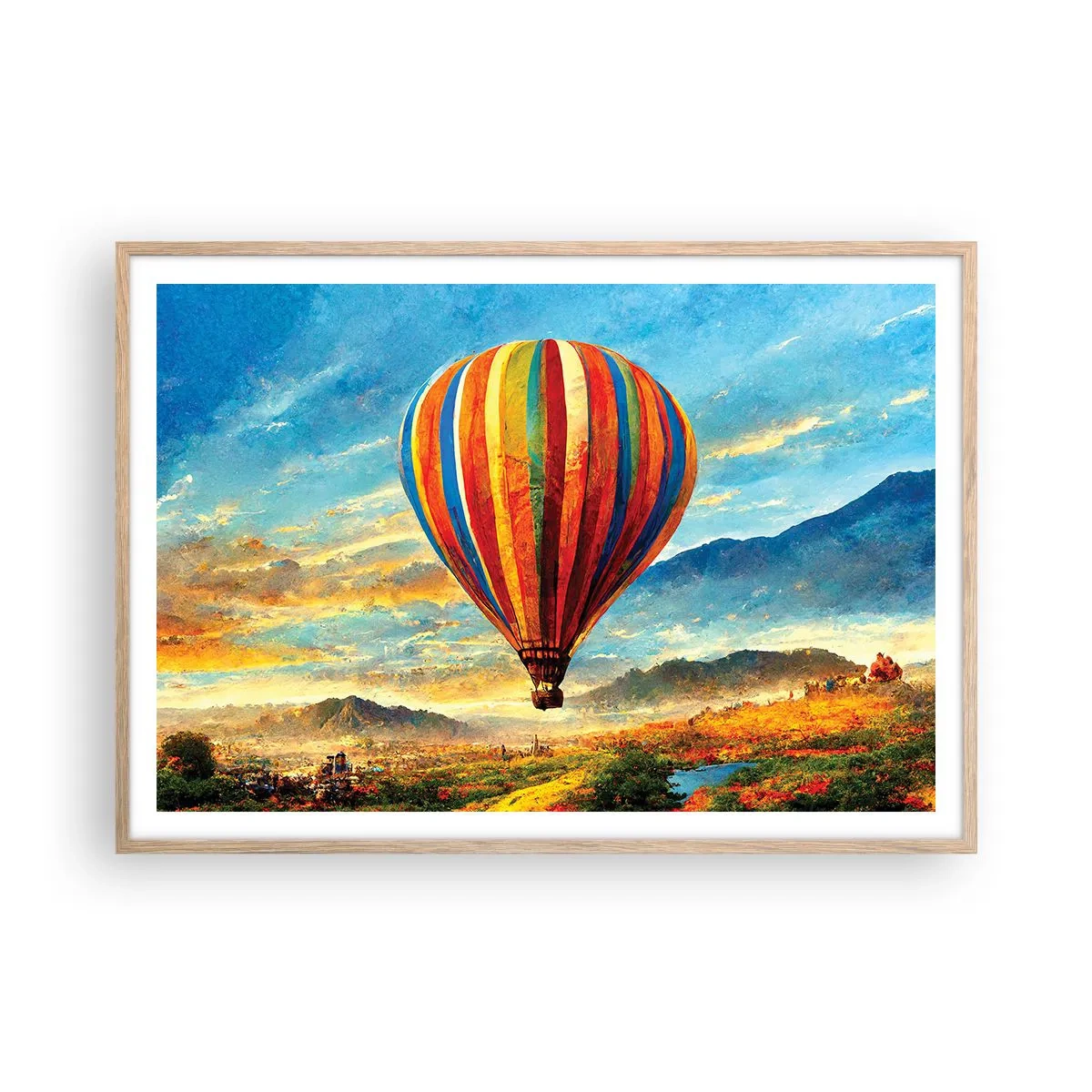 Poster in light oak frame - More Can Be Seen in Silence - 100x70 cm