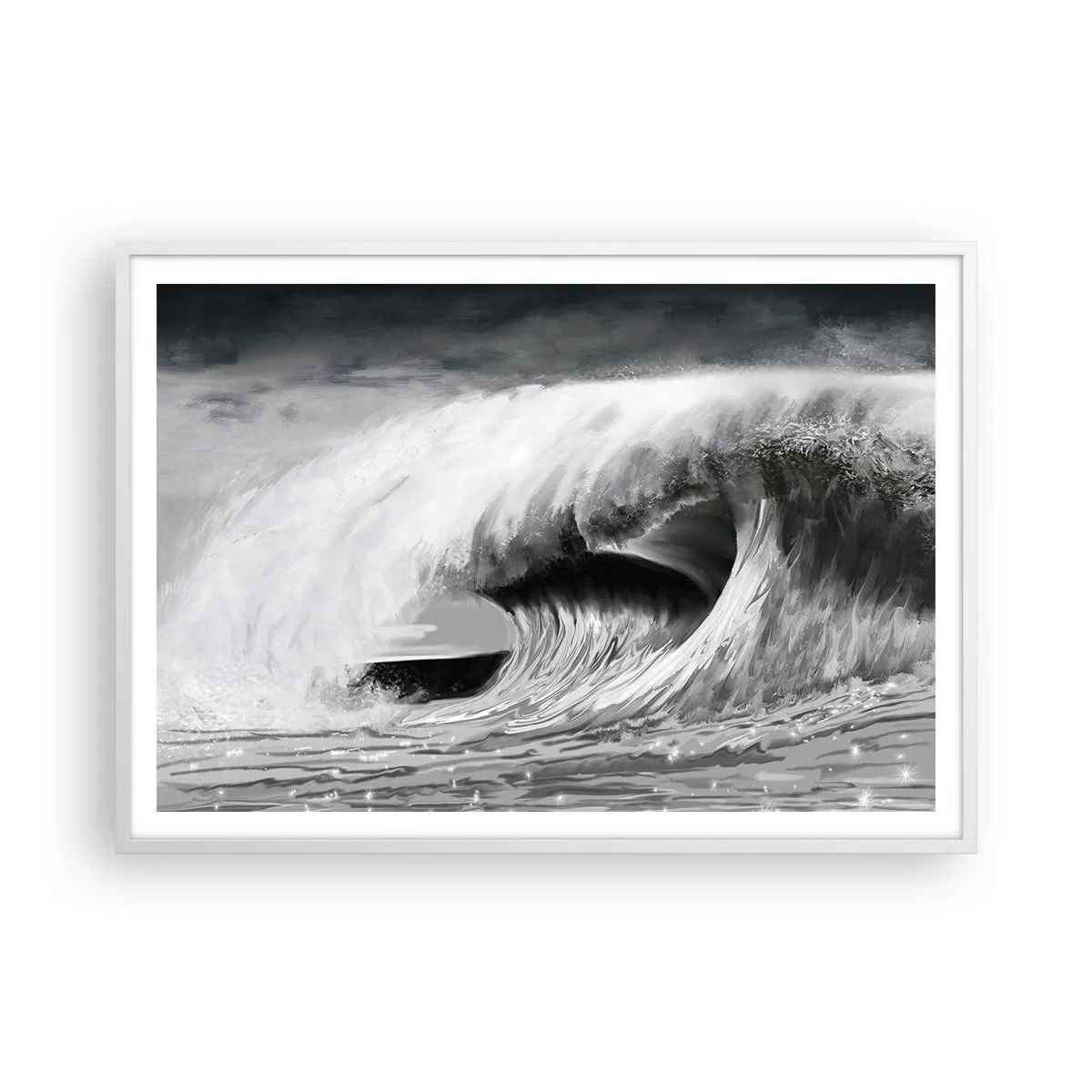 Poster in white frmae - Wrath of the Ocean - 100x70 cm