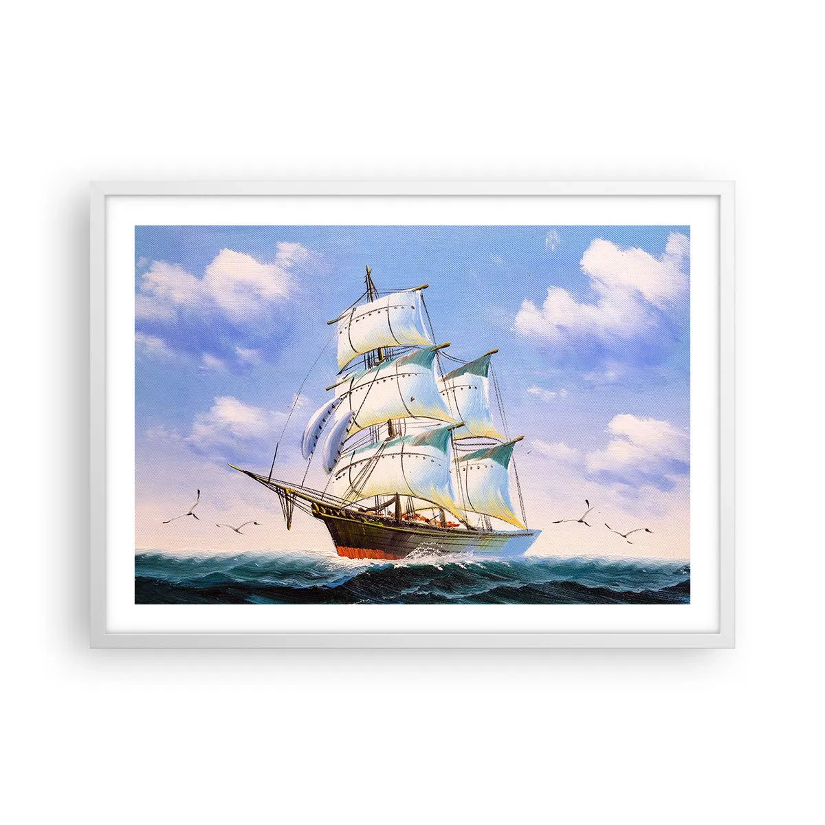 Poster in white frmae - Proudly with Wind - 70x50 cm