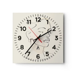 Wall clock - Clock on glass - With a Decisive Line - 30x30 cm