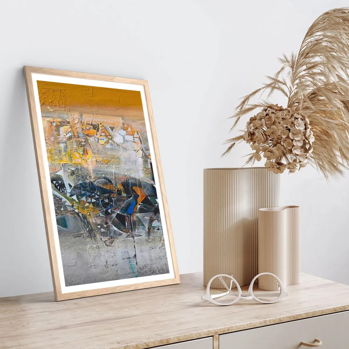 Poster in light oak frame - All Will Work out - 70x100 cm