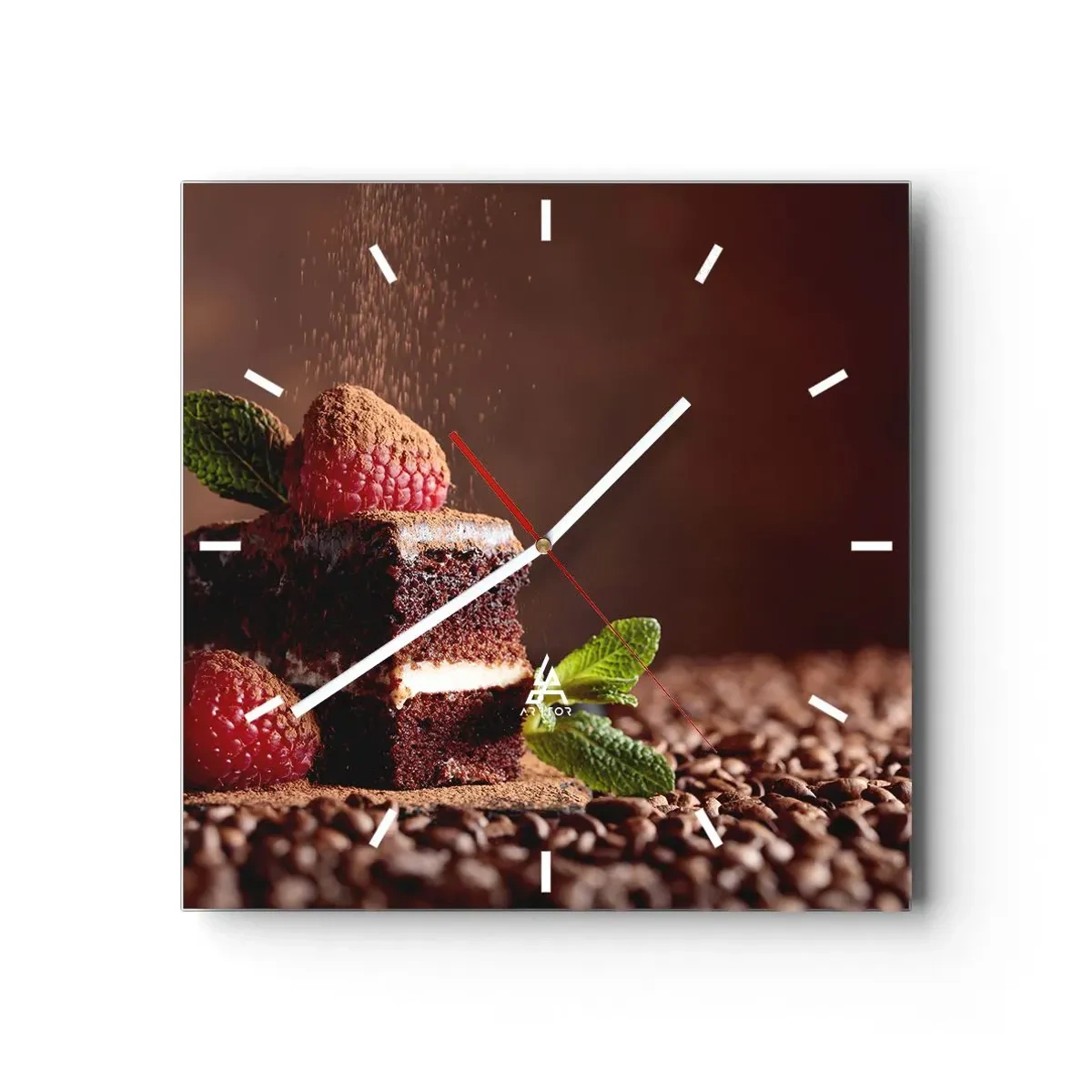 Wall clock - Clock on glass - Life Is Sweet - 40x40 cm