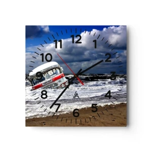 Wall clock - Clock on glass - Why Are You Surprised? - 40x40 cm