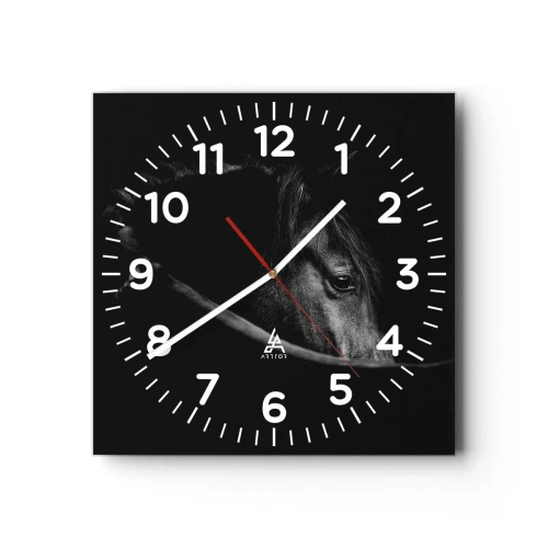 Wall clock - Clock on glass - Black Prince - 30x30 cm