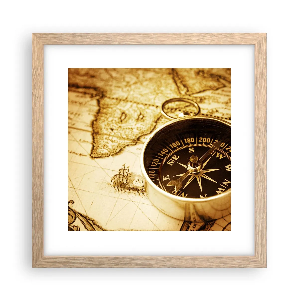 Poster in light oak frame - East or West? - 30x30 cm