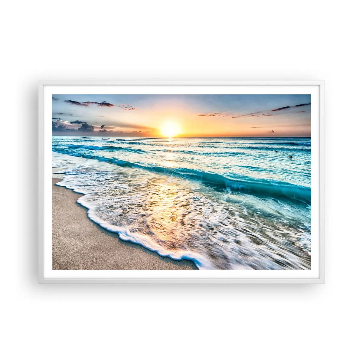 Poster in white frmae - Sunset View - 100x70 cm