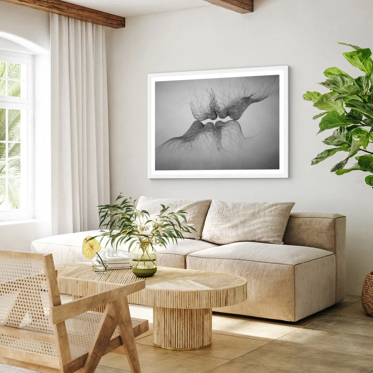 Poster in white frmae - Kiss of the Wind - 100x70 cm