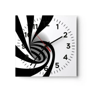 Wall clock - Clock on glass - And Yet It Turns - 40x40 cm