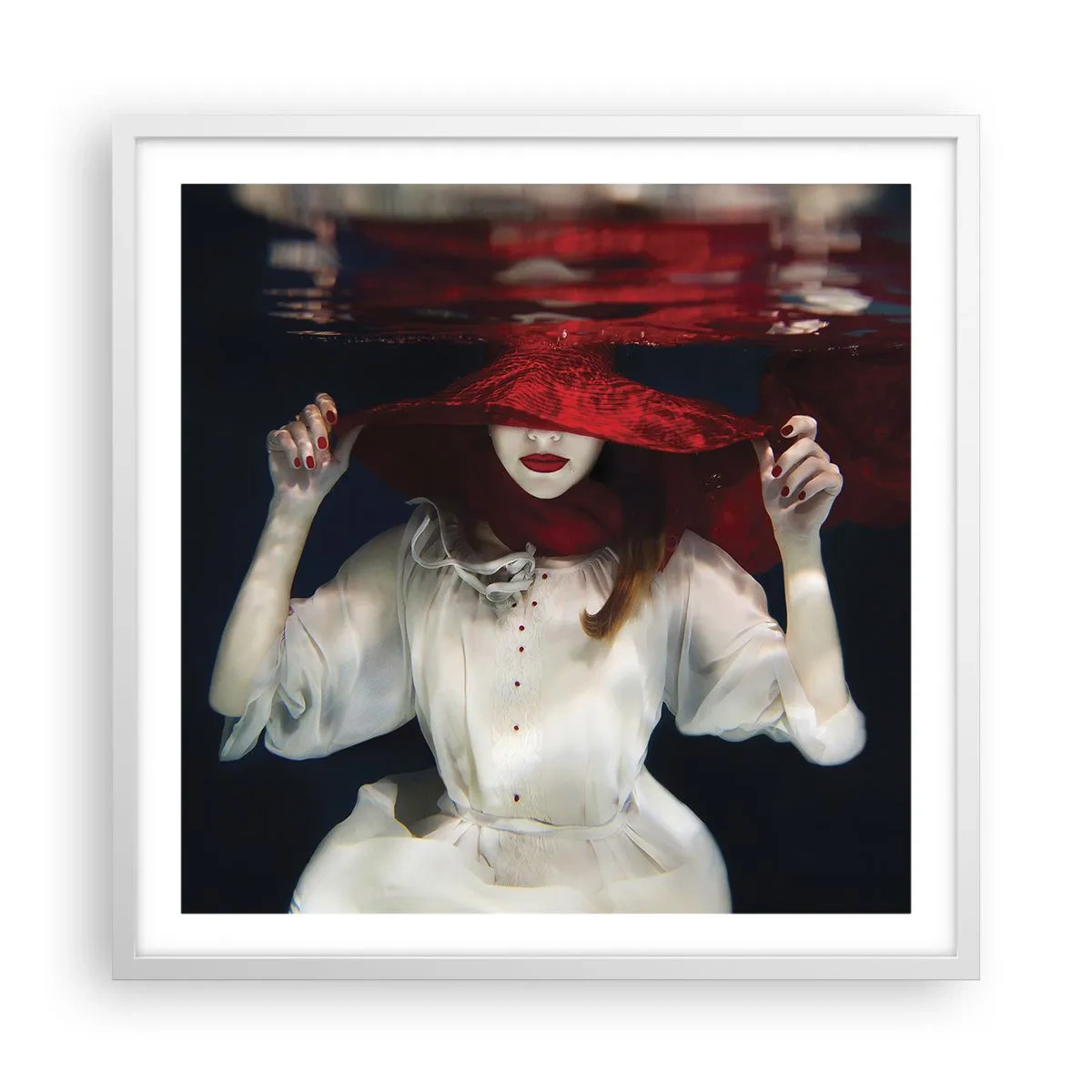 Poster in white frmae - Mysterious Woman - 60x60 cm