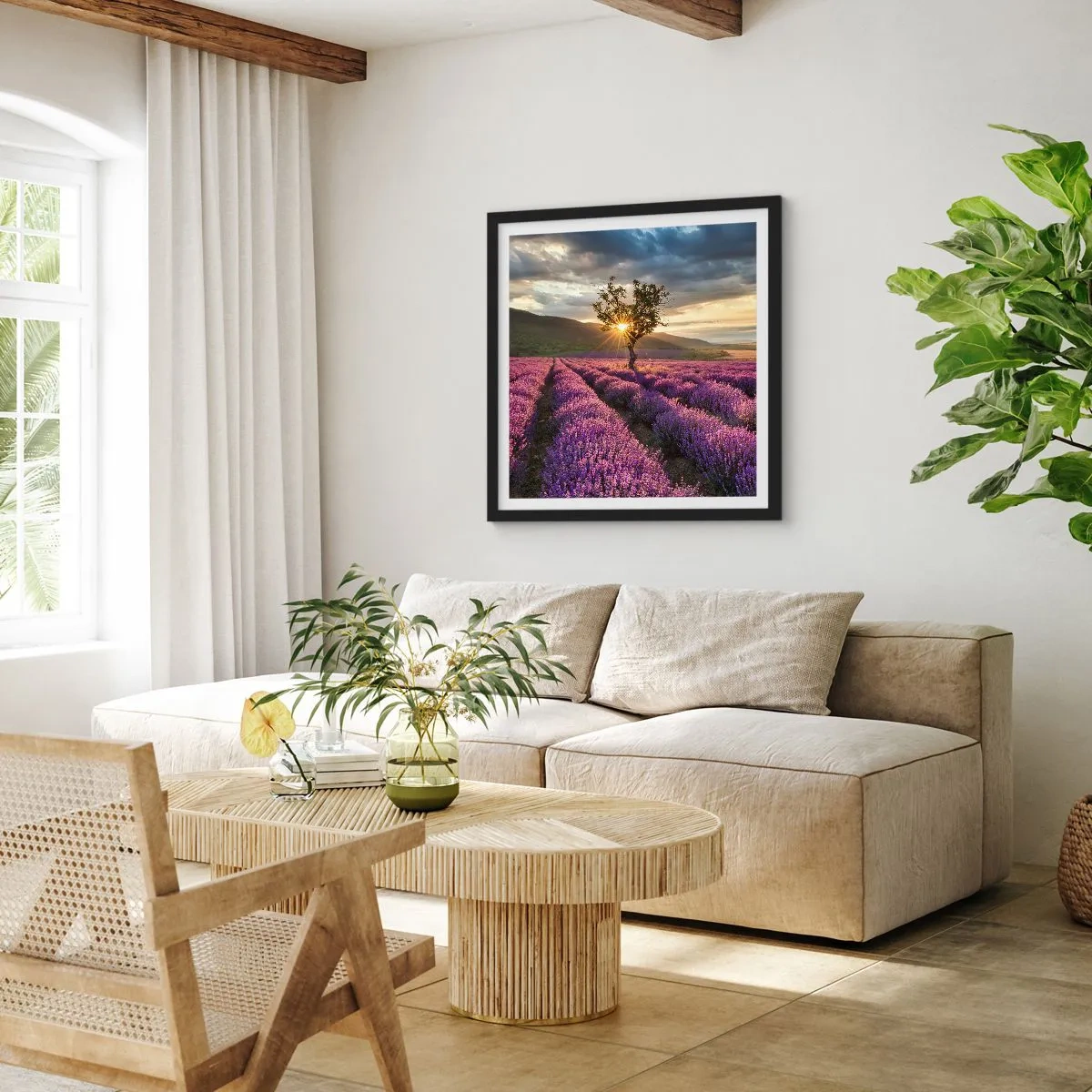 Poster in black frame - Lilac Coloured Aroma - 40x40 cm