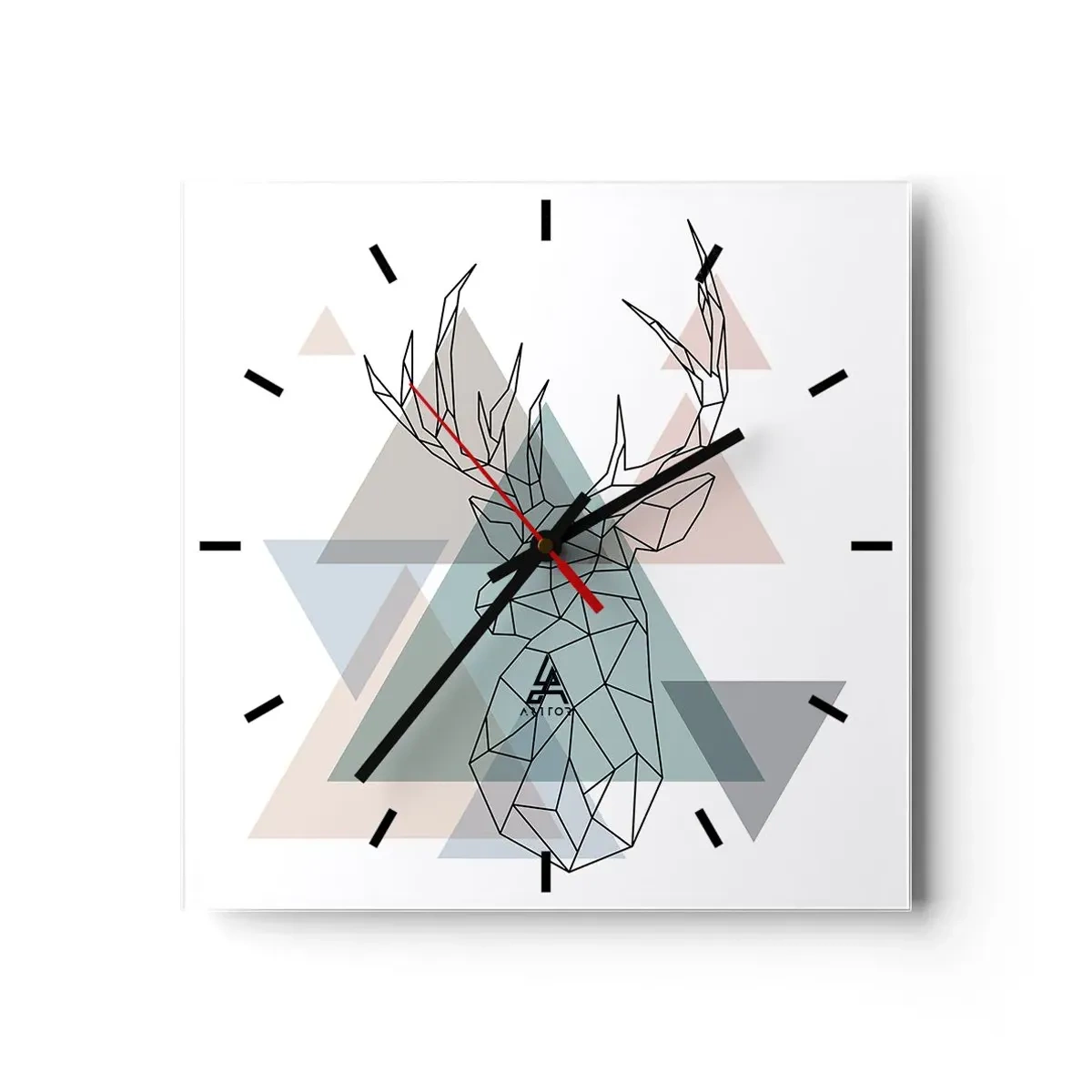 Wall clock - Clock on glass - In a Geometrical Forest - 40x40 cm