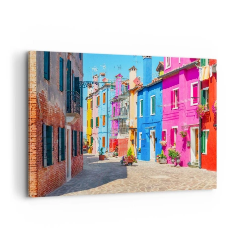 Canvas picture - Town Bursting with Colours - 100x70 cm