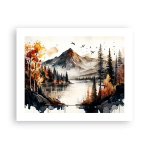 Poster - Golden Autumn in the Mountains - 50x40 cm