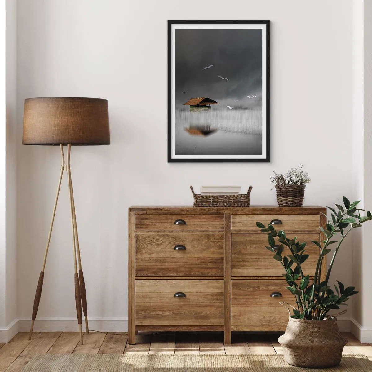 Poster in black frame - Shelter from the Rain - 30x40 cm