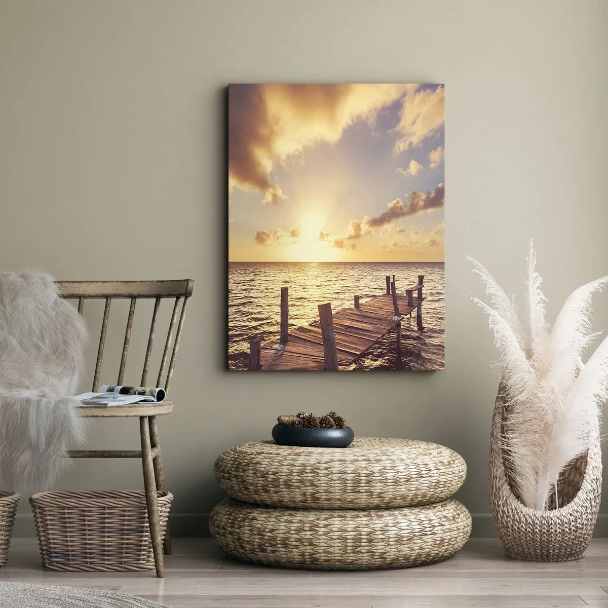 Canvas picture - Golden Land of Tranquility - 70x100 cm