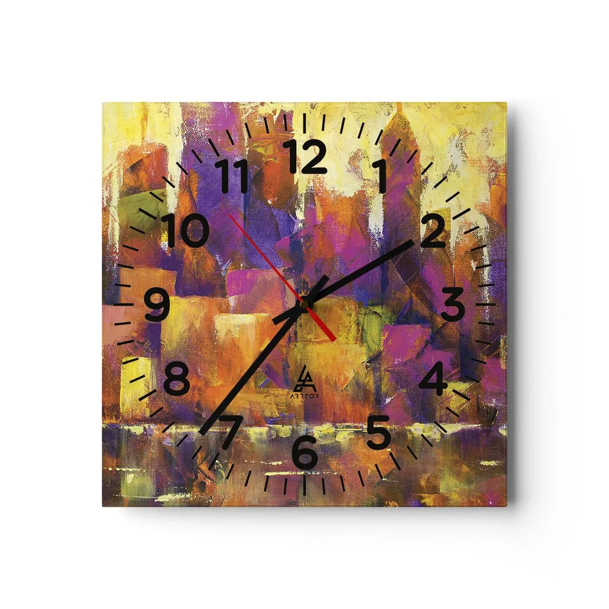 Wall clock - Clock on glass - Metropolitan Composition - 30x30 cm