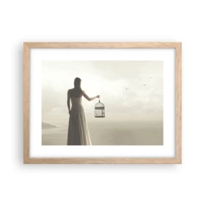 Poster in light oak frame - Be Free - 40x30 cm
