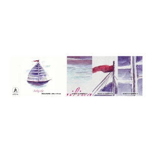 Photo Wallpaper Sample Premium Canvas - Full Sails And Calm Waters - Sailboat, Seaside, Sea - 100x30 cm