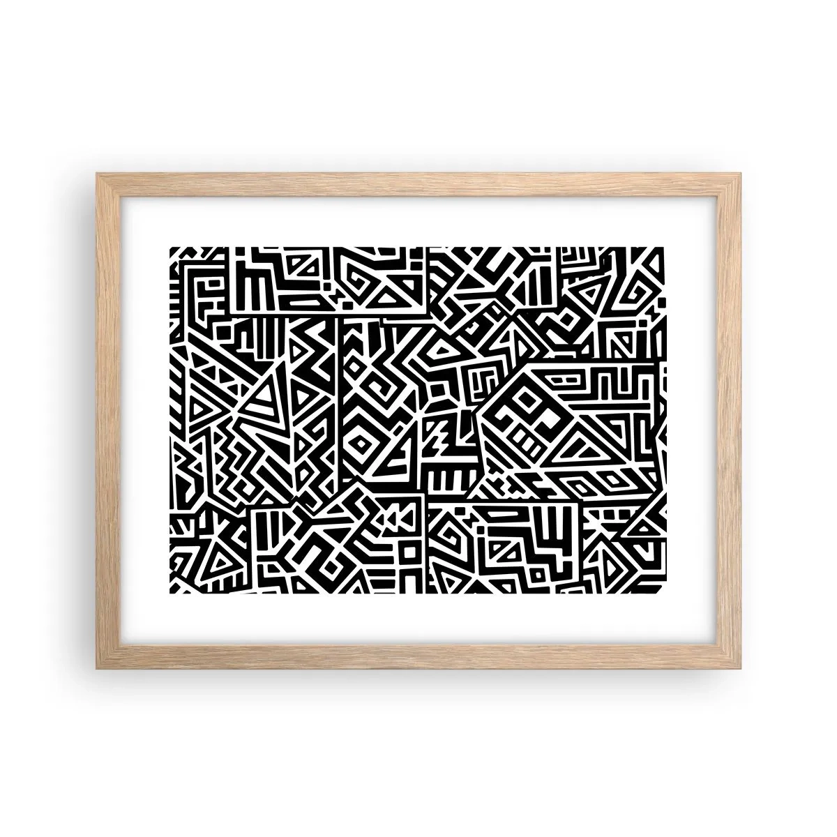 Poster in light oak frame - Precolumbian Composition - 40x30 cm