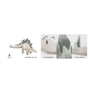Photo Wallpaper Sample Premium Canvas - Your Friend - Dinosaur, Children's, Stegosaurus - 100x30 cm