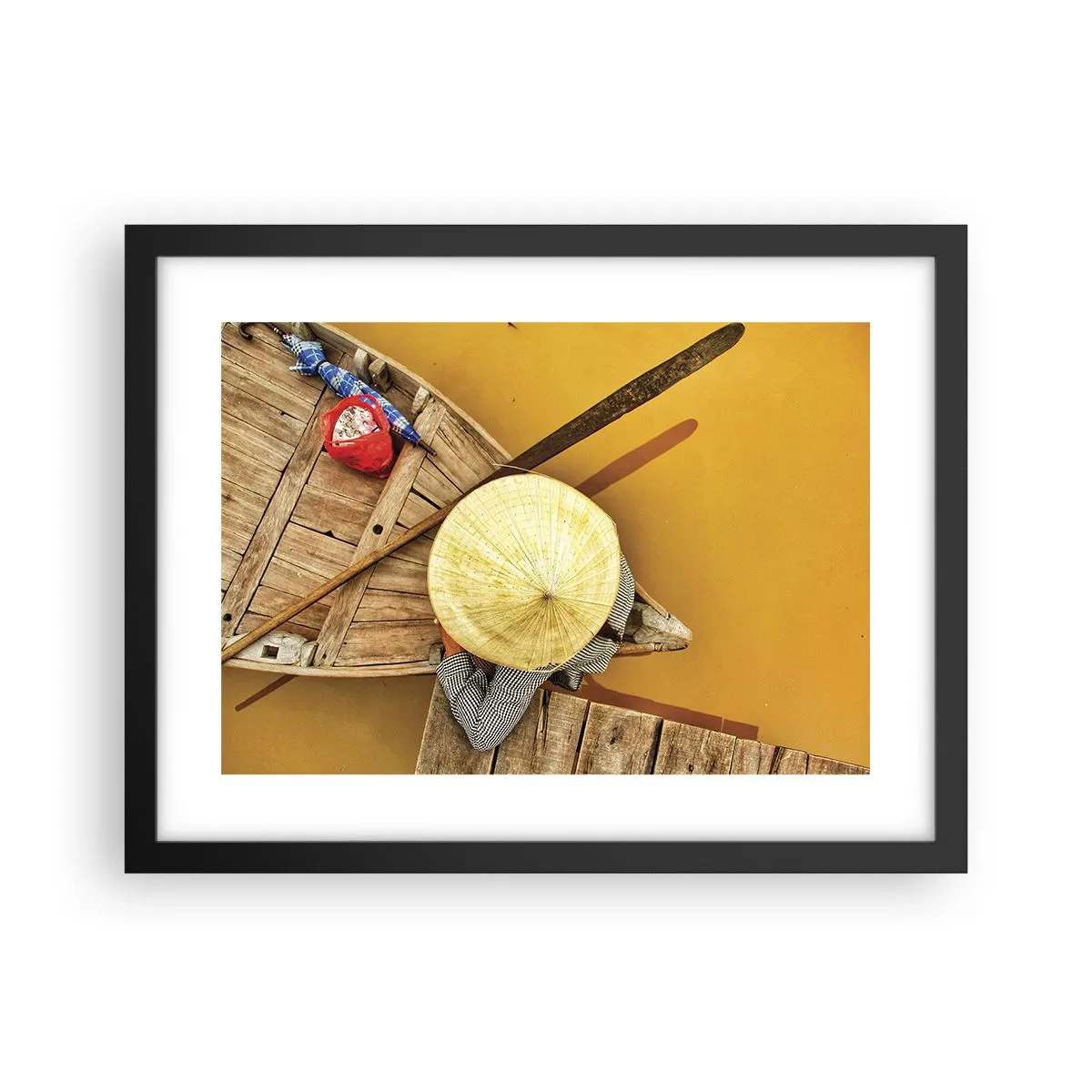 Poster in black frame - Life on a Yellow River - 40x30 cm