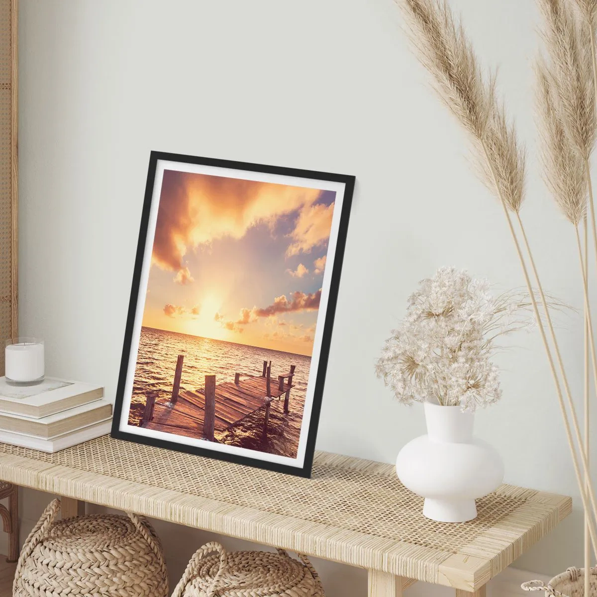 Poster in black frame - Golden Land of Tranquility - 40x50 cm