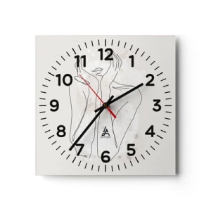 Wall clock - Clock on glass - Dreamful Moment - 40x40 cm