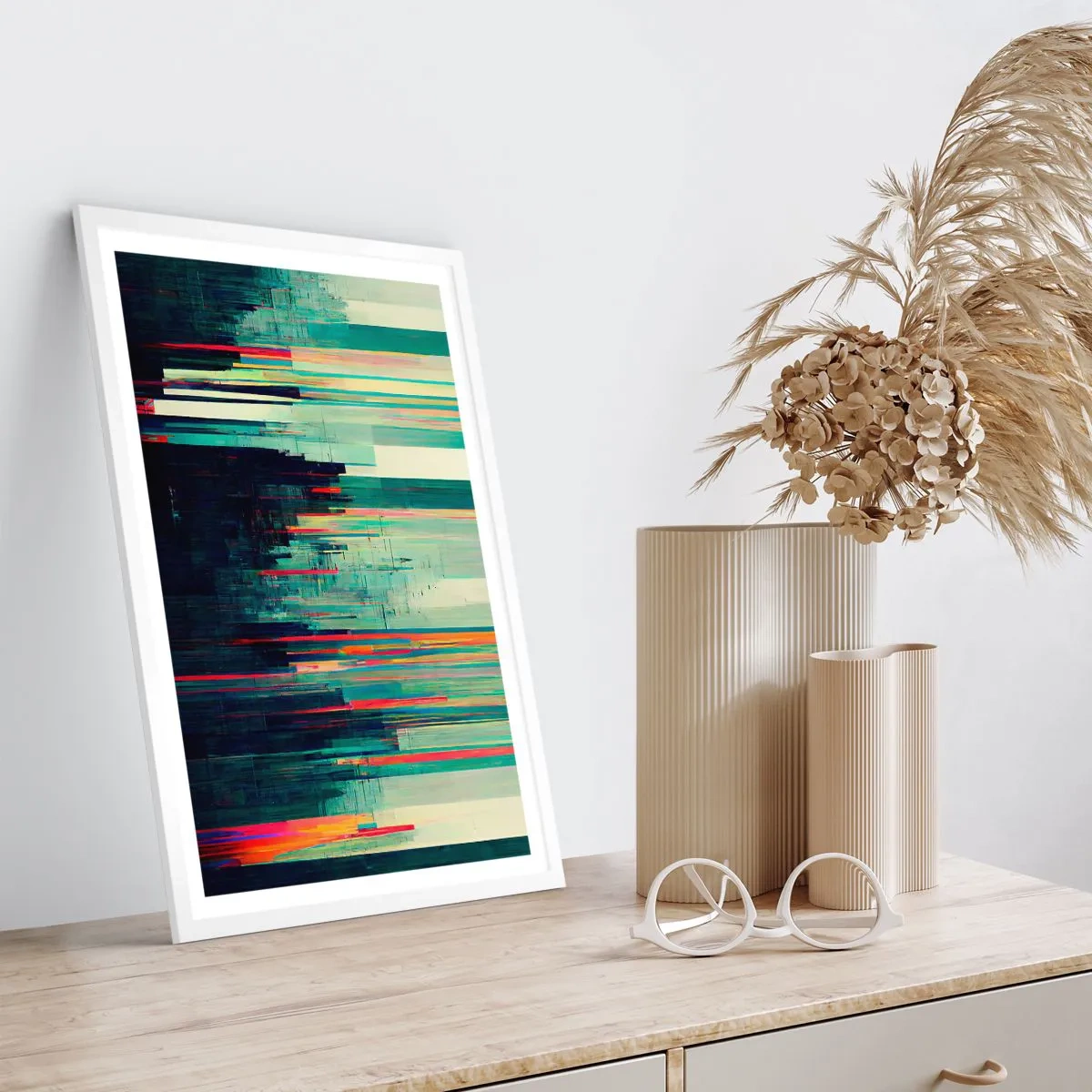 Poster in white frmae - Futuristic City - 30x40 cm