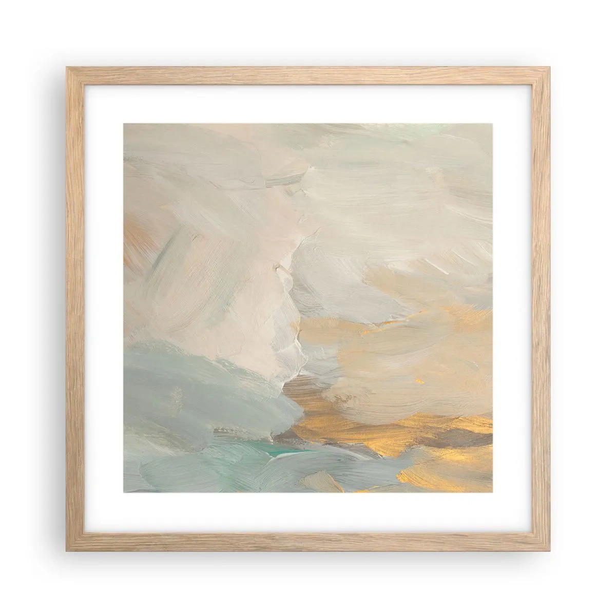 Poster in light oak frame - Abstract: Land of Gentleness - 40x40 cm