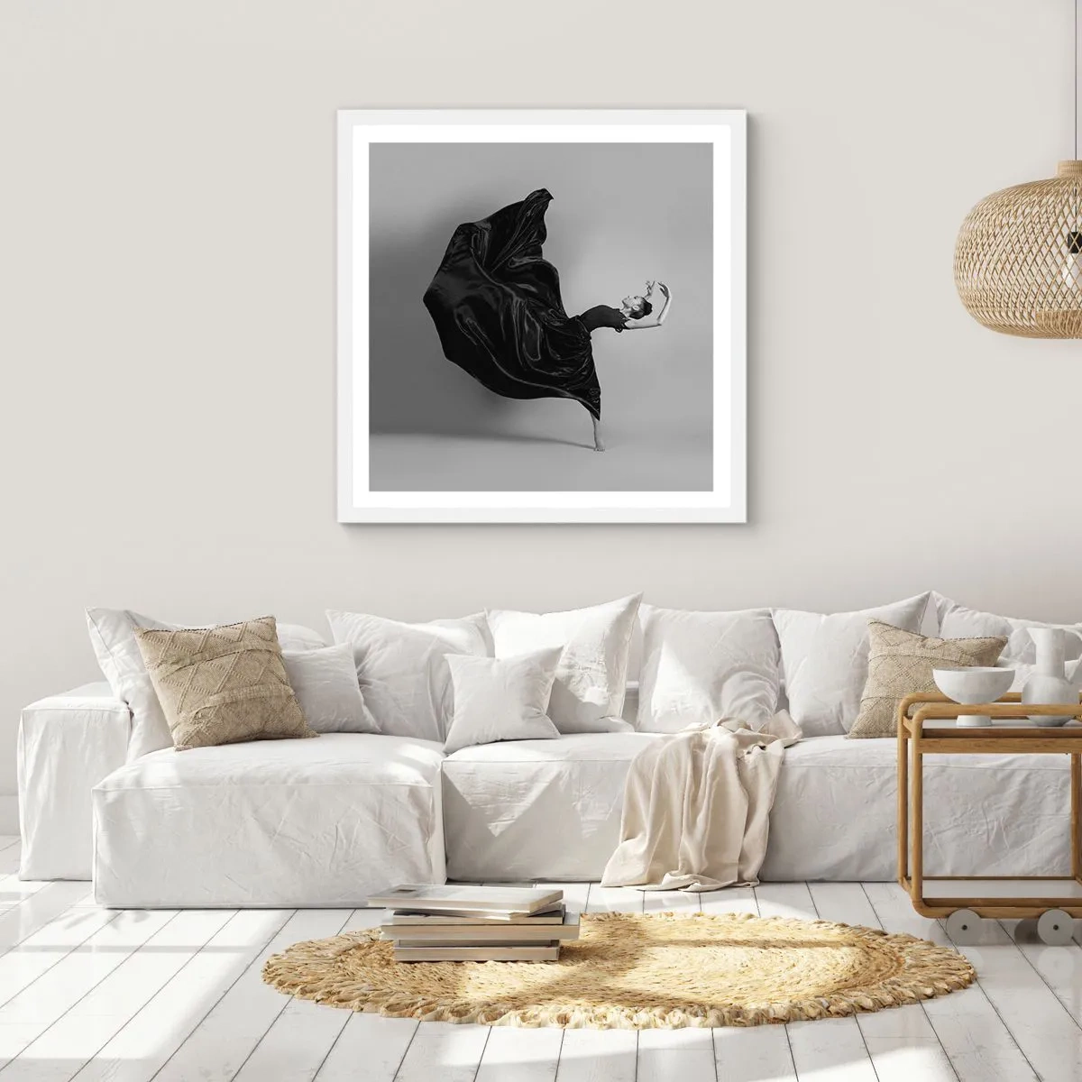 Poster in white frmae - On the Wings of Music - 30x30 cm