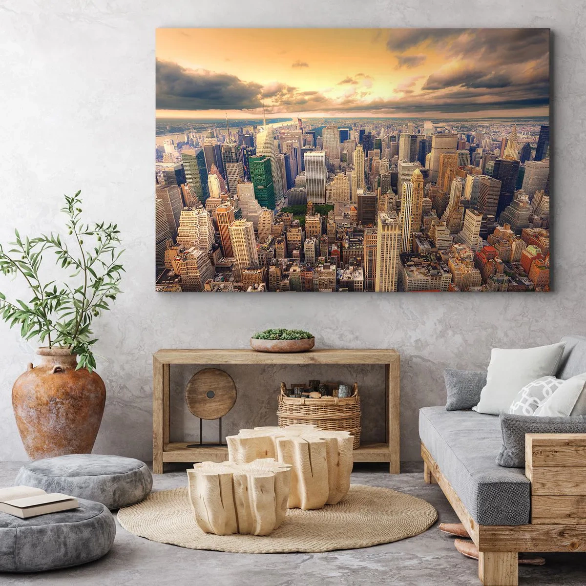 Canvas picture - Metropolis in Gold - 100x70 cm