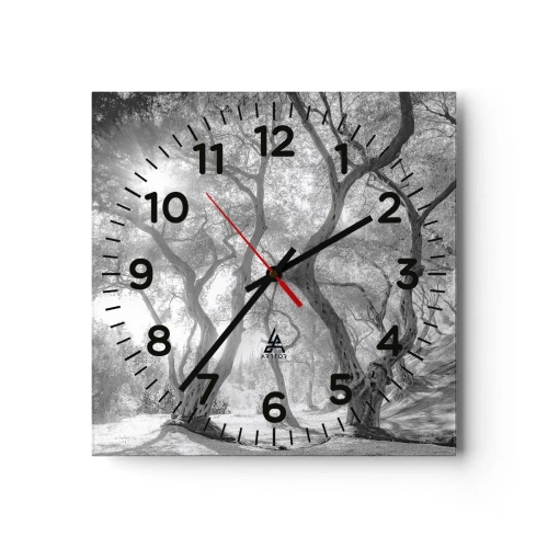 Wall clock - Clock on glass - In an Olive Grove - 40x40 cm