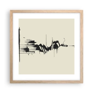 Poster in light oak frame - Hasty Abstract - 40x40 cm