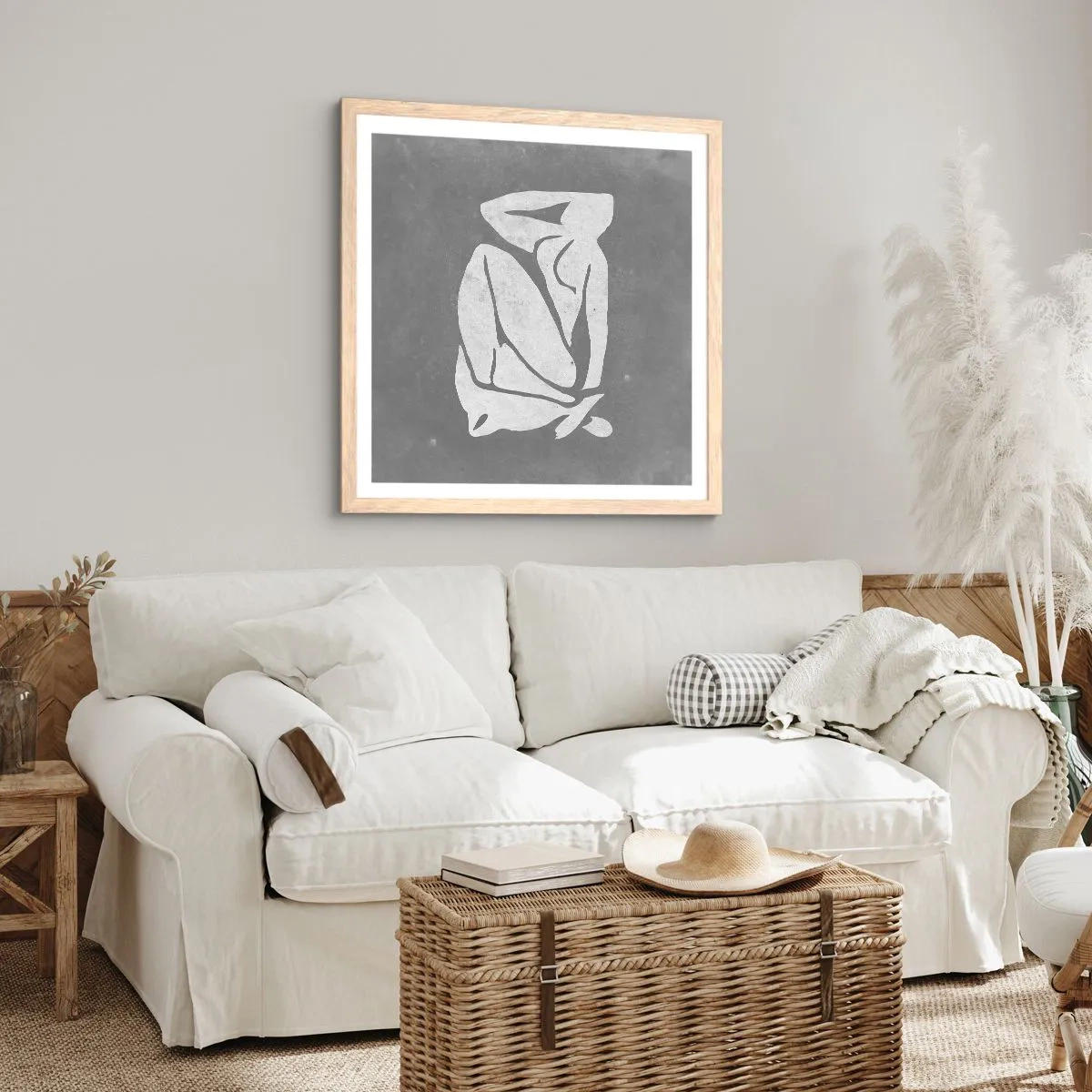 Poster in light oak frame - Lost in Thoughts - 50x50 cm
