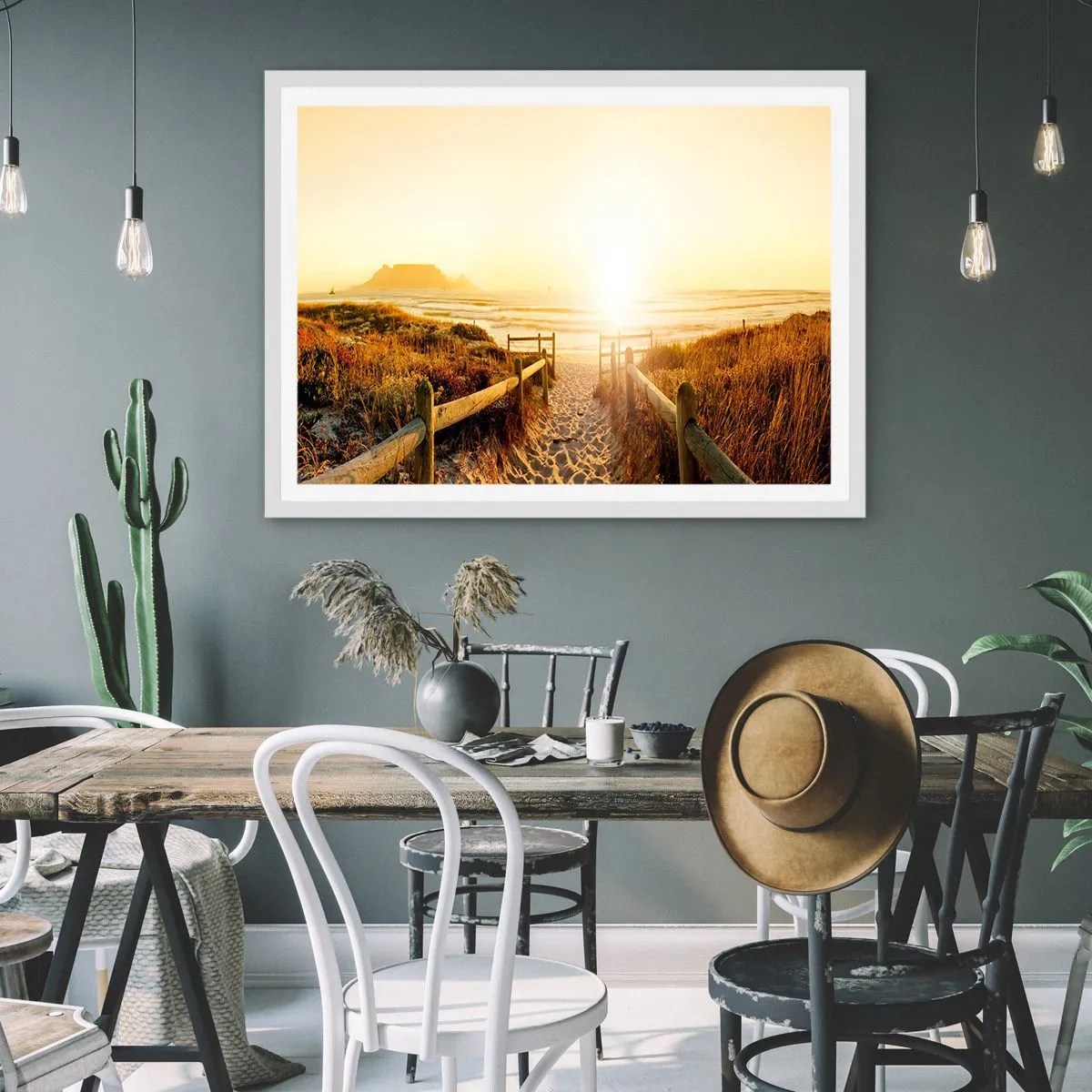 Poster in white frmae - Through the Dune, Towards the Sun - 40x30 cm
