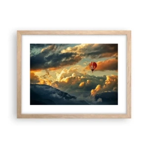 Poster in light oak frame - I Like Flying - 40x30 cm