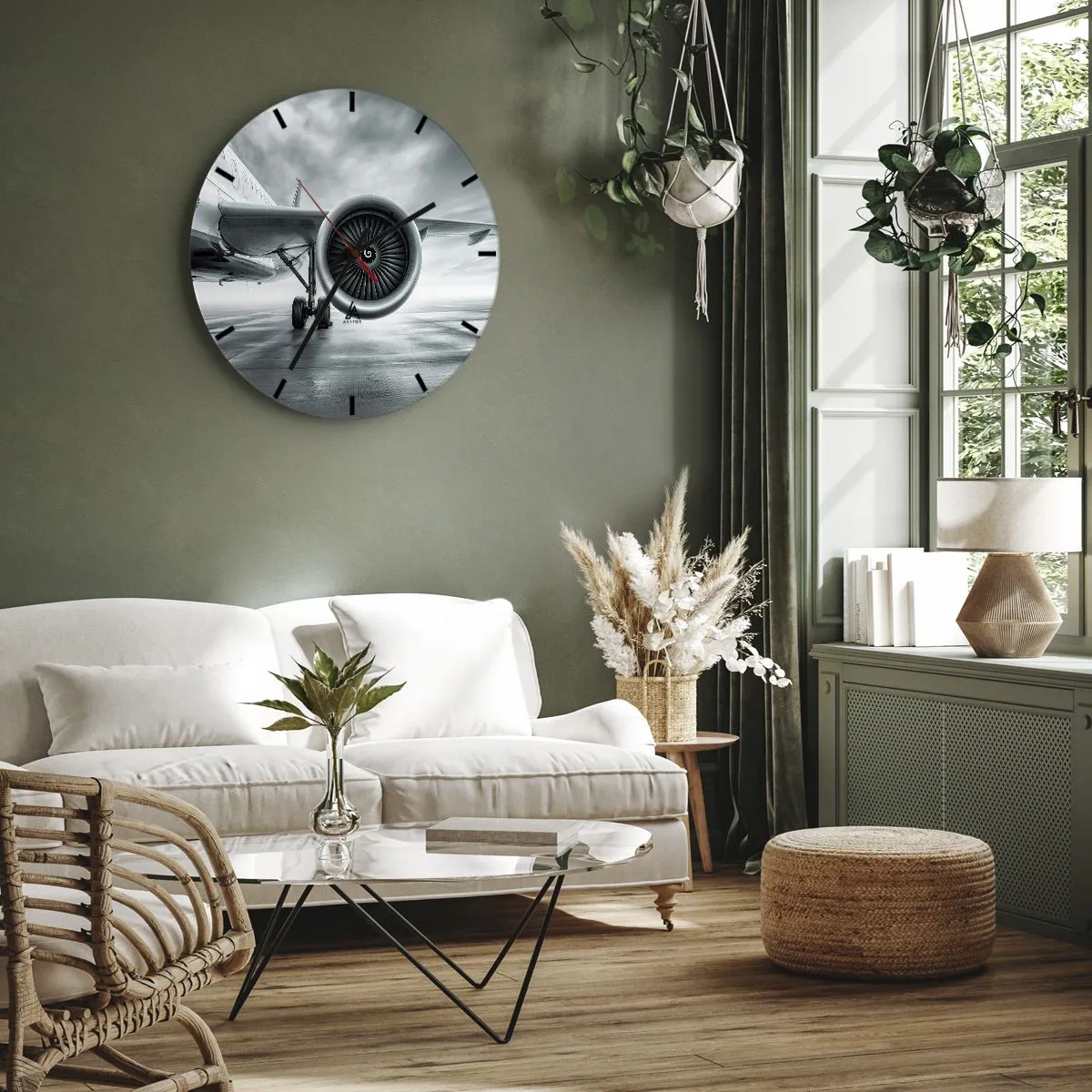 Wall clock - Clock on glass - There Is Power! - 40x40 cm