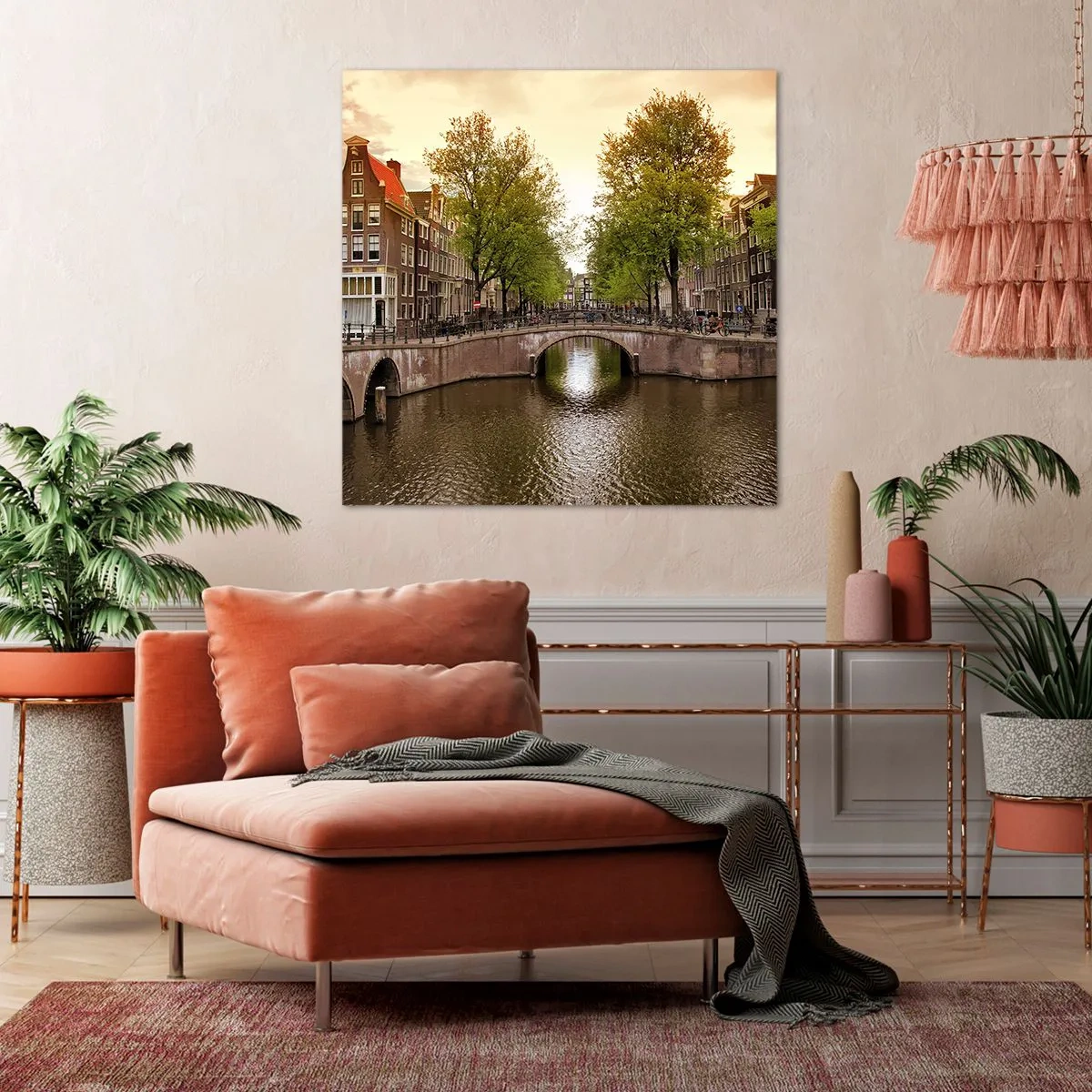 Canvas picture - By Boat or by Bike? - 30x30 cm