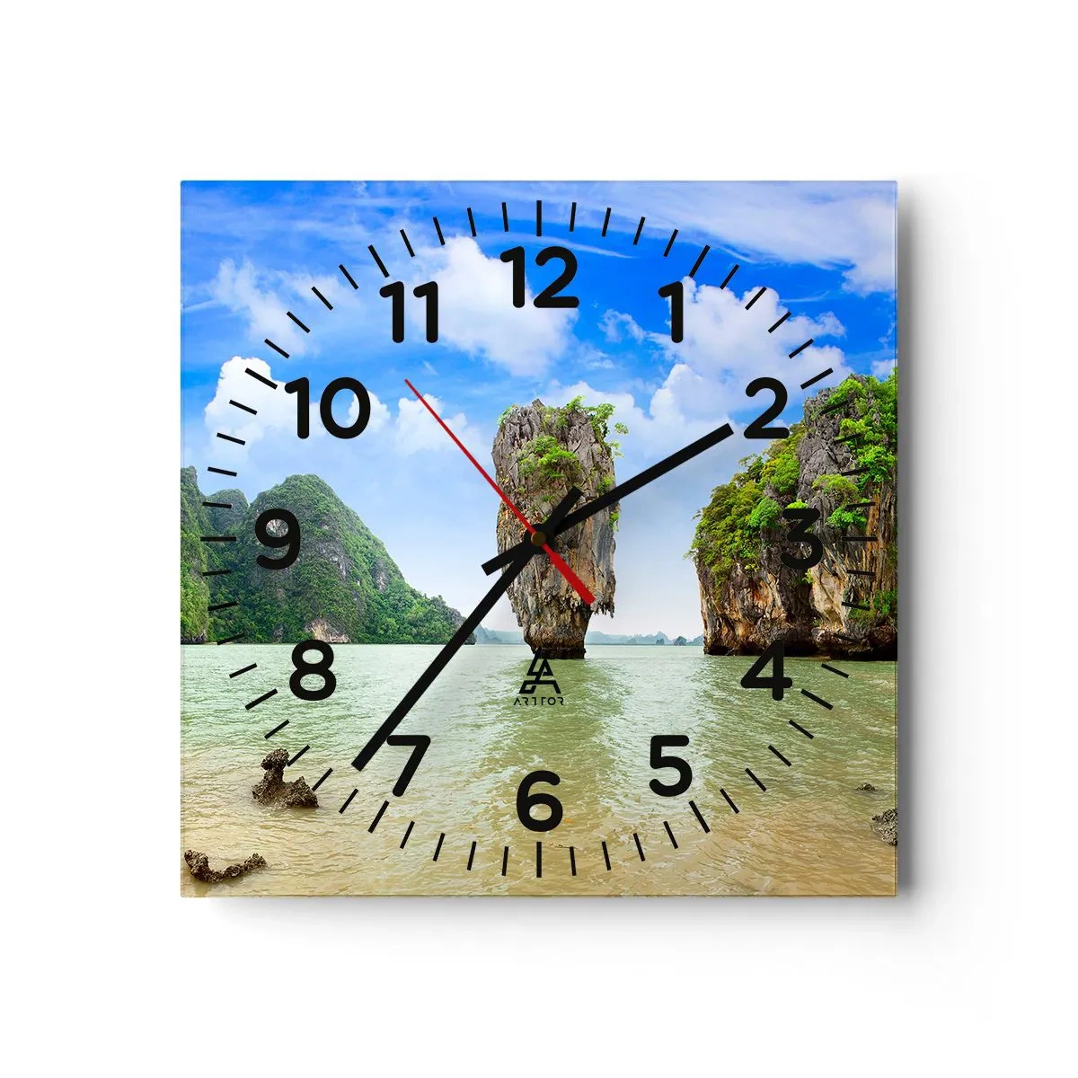 Wall clock - Clock on glass - Rocky Oddities of Nature - 40x40 cm