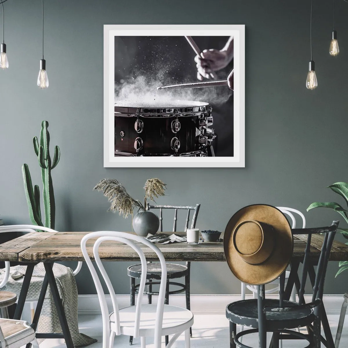 Poster in white frmae - Pulse of Music - 30x30 cm