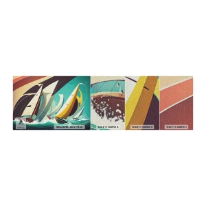 Photo Wallpaper Sample Premium Canvas - Standing Up to Elements - Sailboats, Regatta, Sea - 100x30 cm