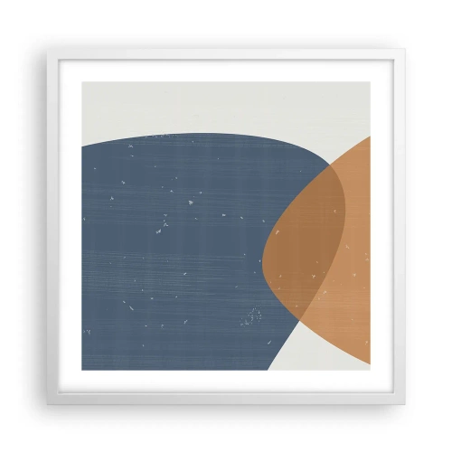 Poster in white frmae - Ovals and Intersections - 50x50 cm